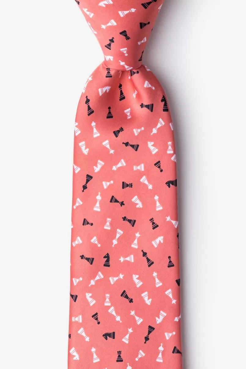 Ties Tossed Chess Pieces Tie Coral Sale