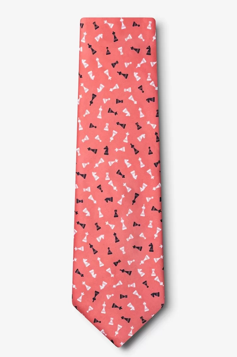 Ties Tossed Chess Pieces Tie Coral Sale