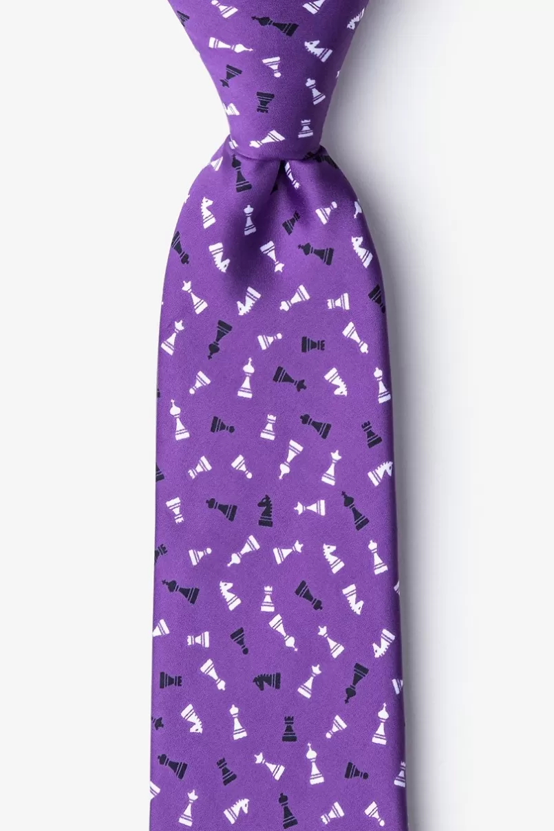 Ties Tossed Chess Pieces Tie Purple Cheap