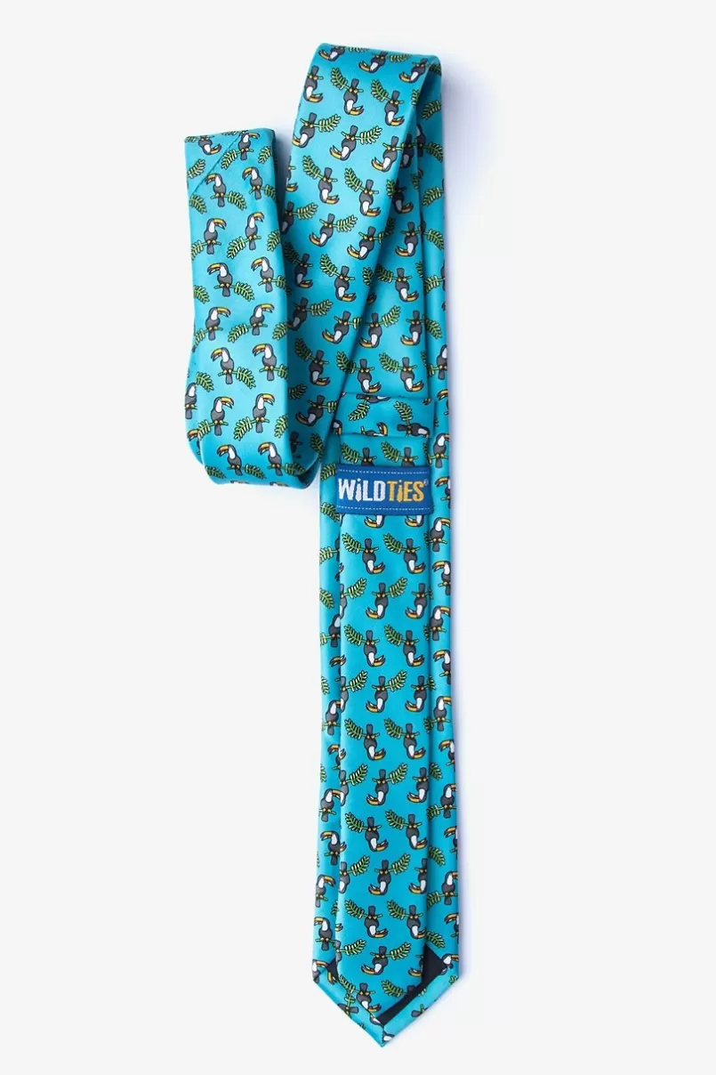 Ties Toucans Skinny Tie Turquoise Fashion