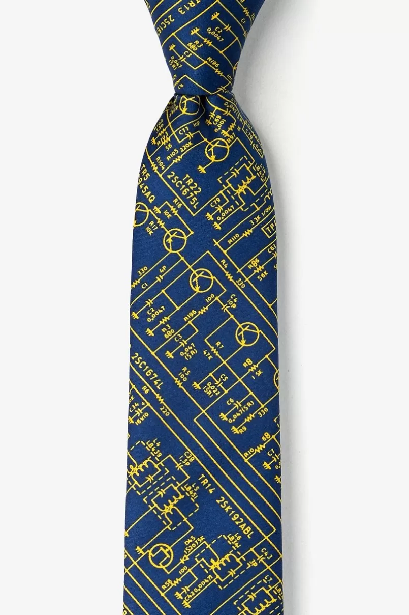 Ties Transistor Radio Schematics Navy Blue Skinny Tie NavyBlue Cheap