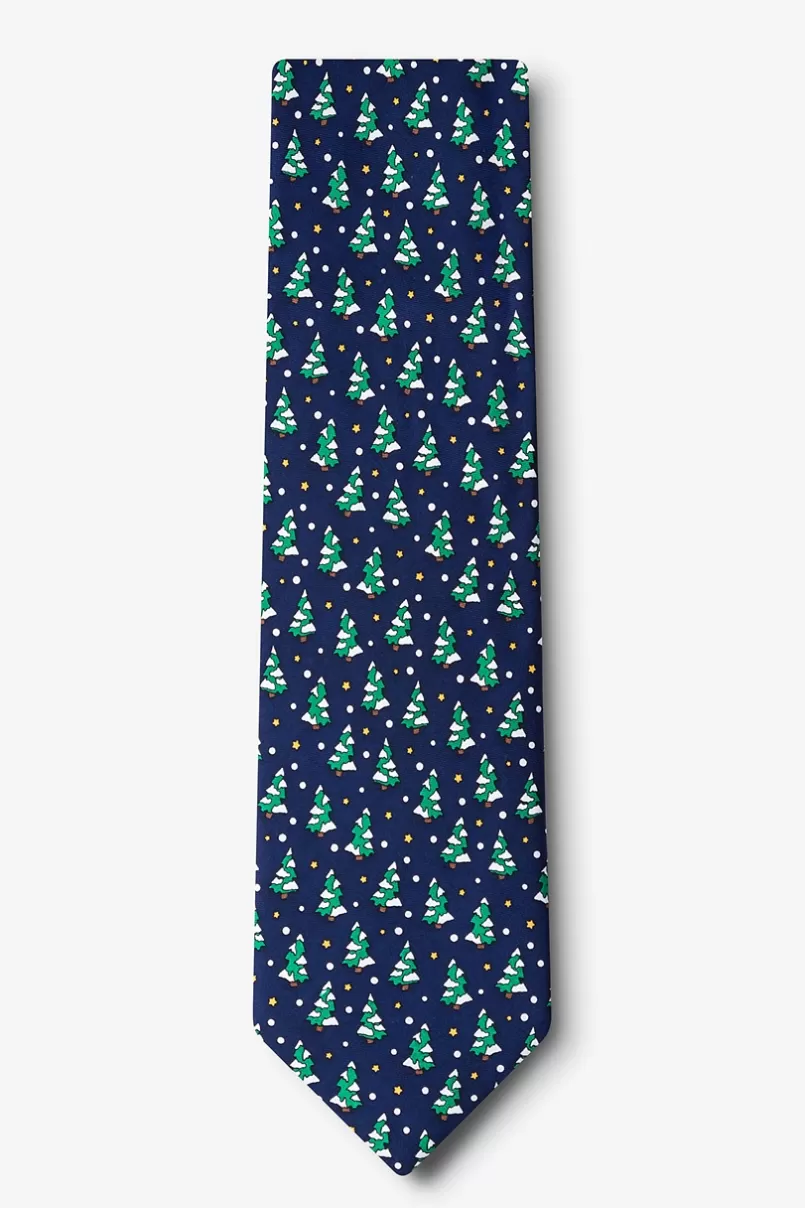 Ties Tree-mendous Navy Blue Extra Long Tie NavyBlue Fashion