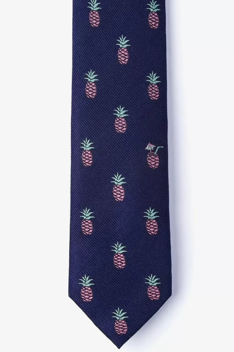 Ties Tropic Like It's Hot Navy Blue Skinny Tie Cheap