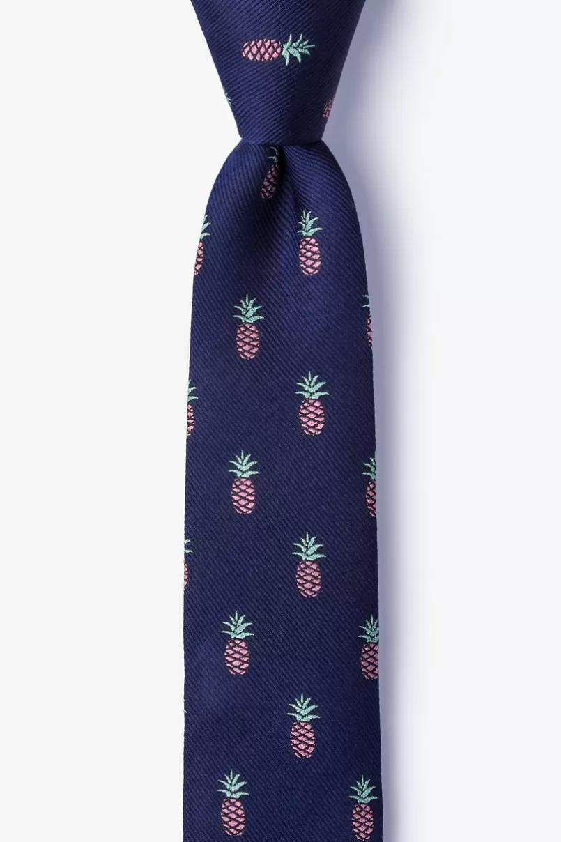 Ties Tropic Like It's Hot Navy Blue Skinny Tie Cheap