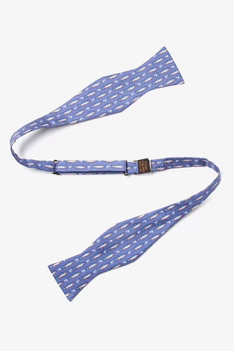 Ties Trout & Fly Blue Self-Tie Bow Tie Shop