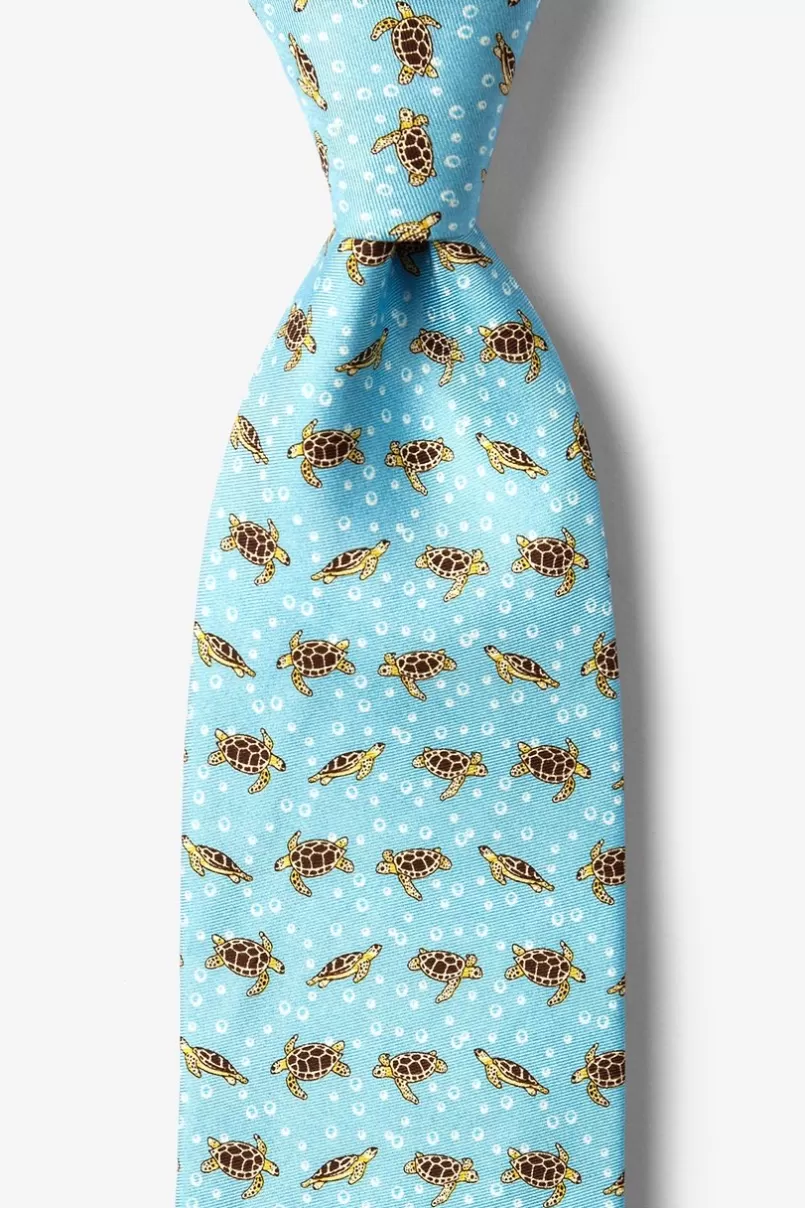 Ties Turtles & Bubbles Turquoise Tie Hot