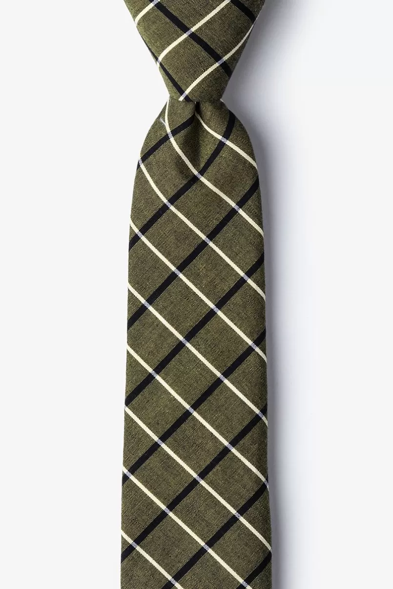 Ties Tuscon Skinny Tie Olive Discount