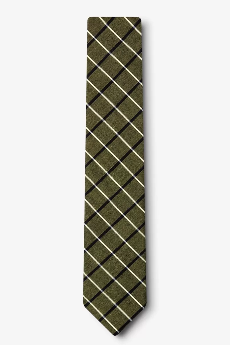 Ties Tuscon Skinny Tie Olive Discount