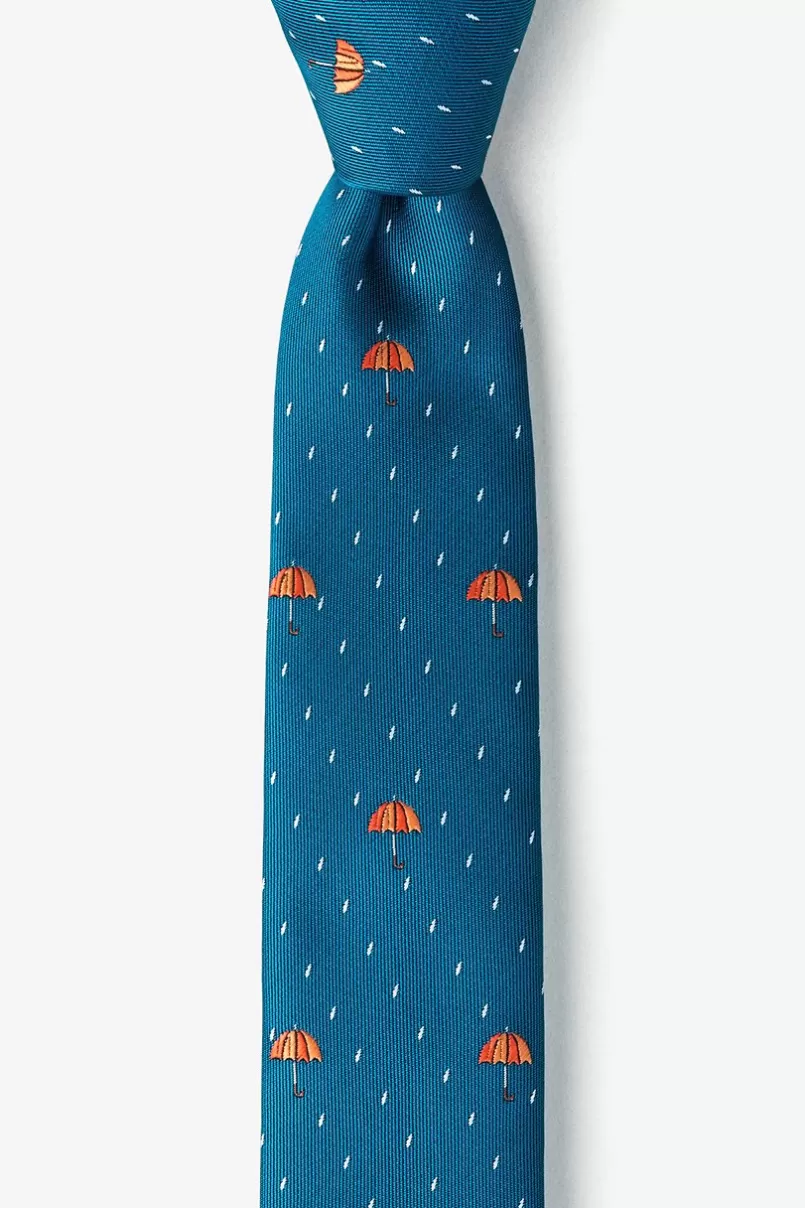 Ties Umbrellas Skinny Tie Blue Clearance