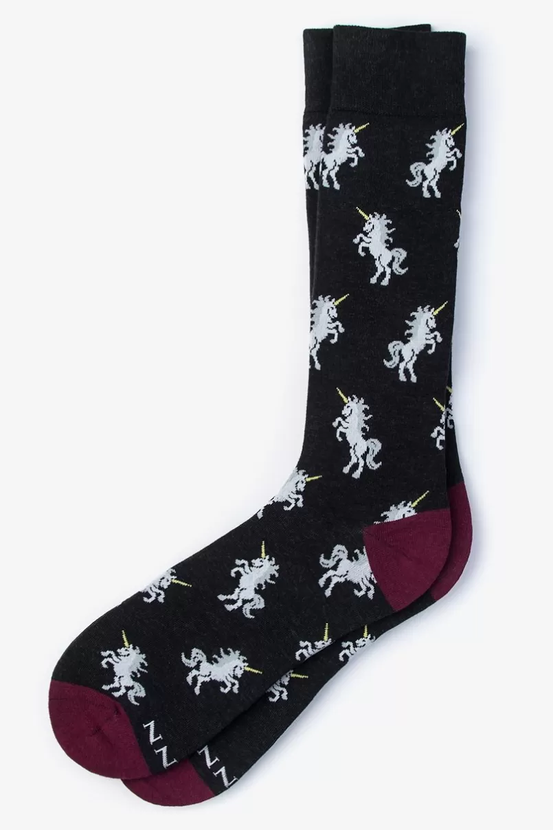 Ties Unicorn Black Sock Cheap