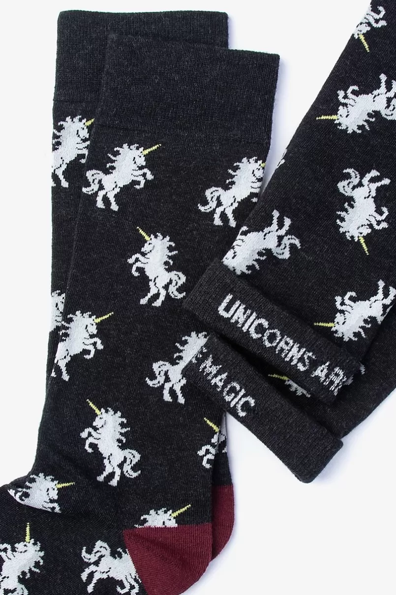 Ties Unicorn Black Sock Cheap