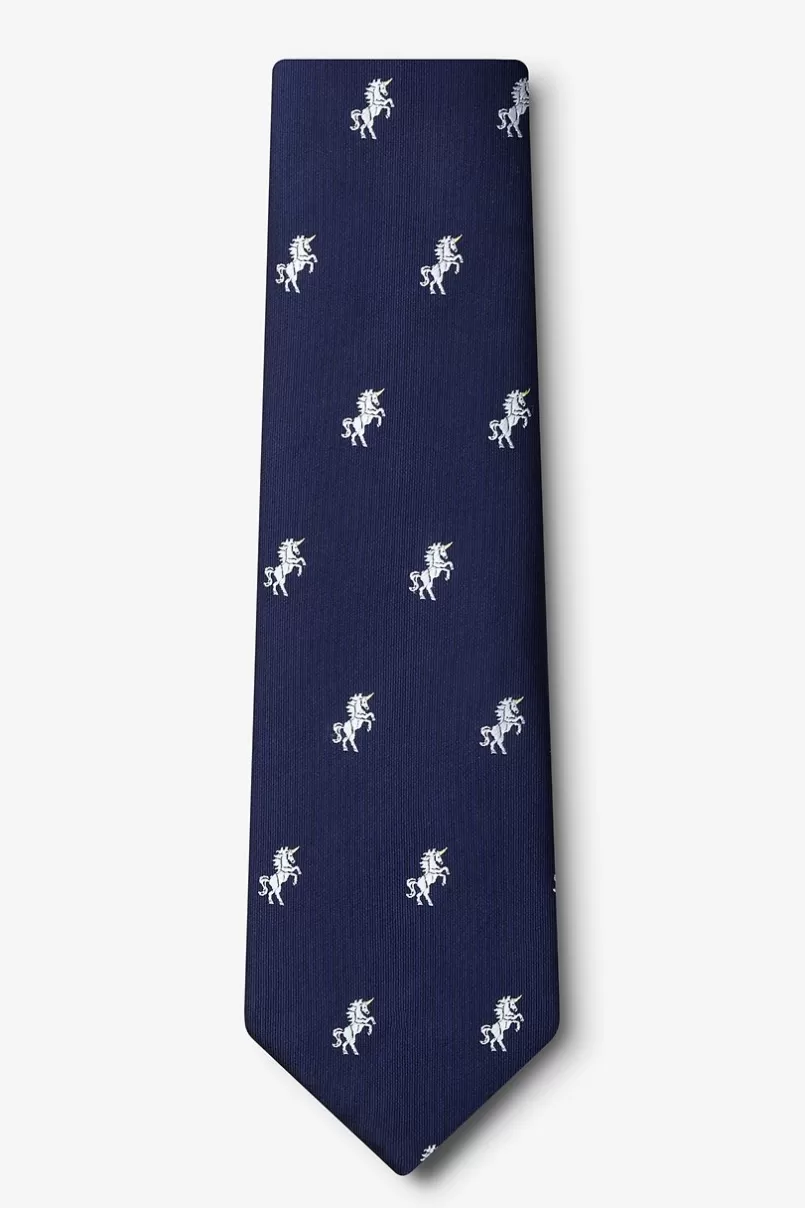 Ties Unicorns Navy Blue Extra Long Tie NavyBlue Clearance