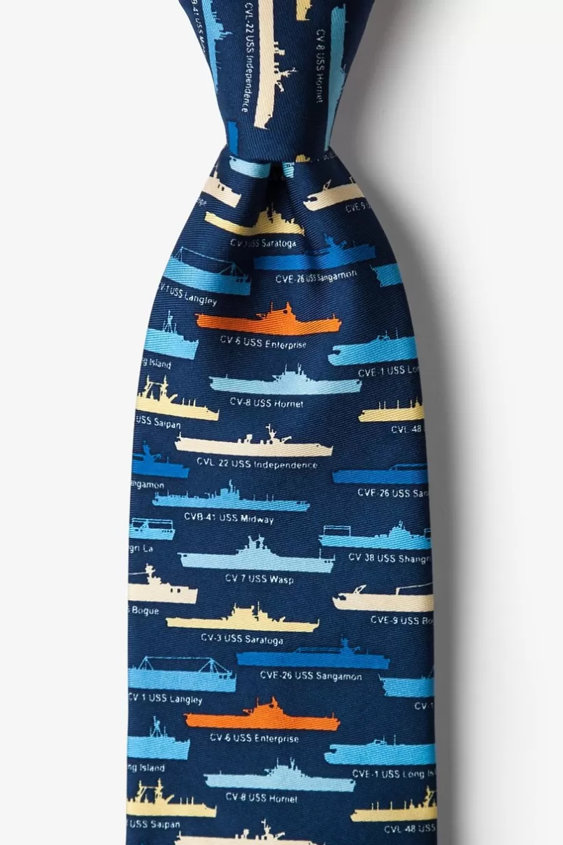 Ties U.S. Aircraft Carriers Navy Blue Tie NavyBlue Sale