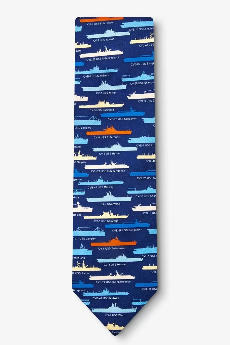 Ties U.S. Aircraft Carriers Navy Blue Tie NavyBlue Sale