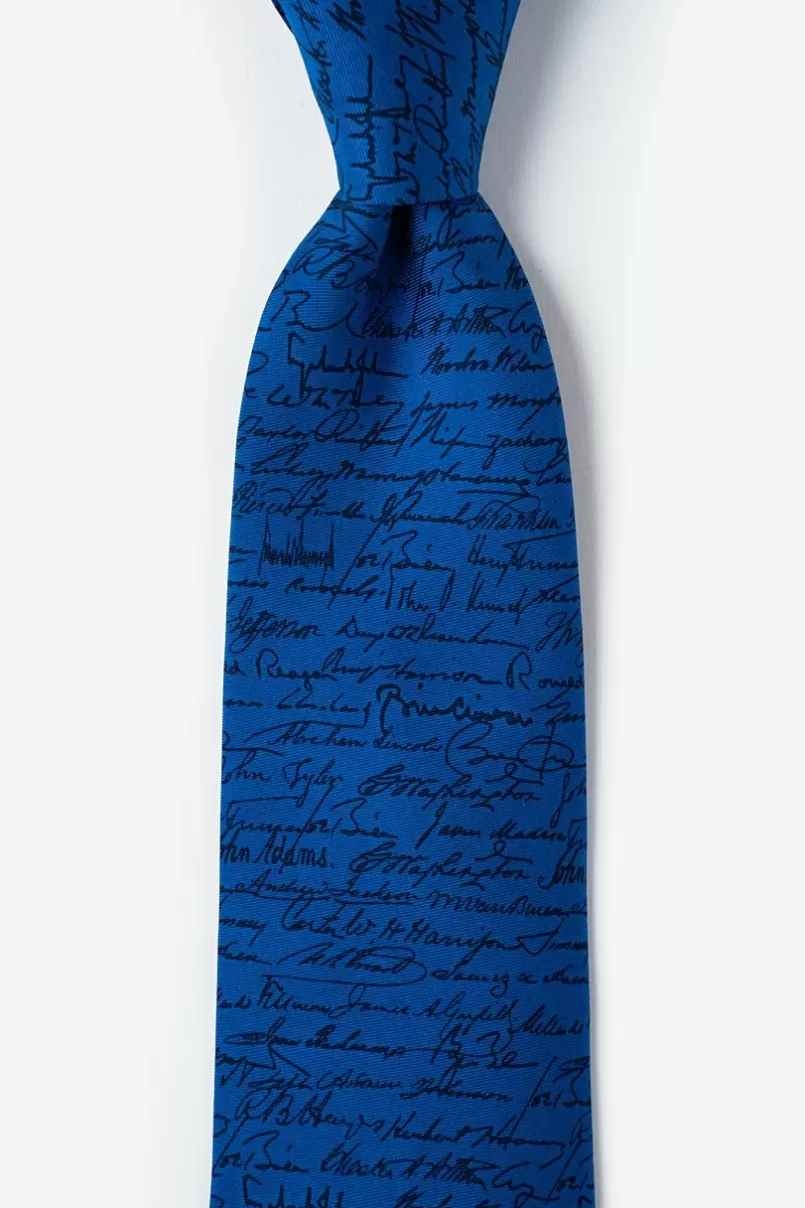 Ties U.S. Presidential Signatures Navy Blue Tie NavyBlue Shop