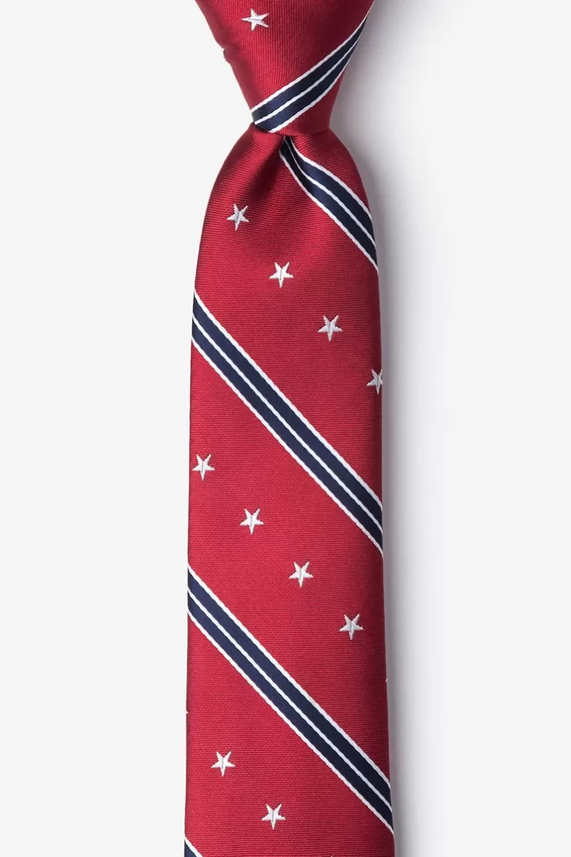 Ties USA Stripe Skinny Tie Red Outlet