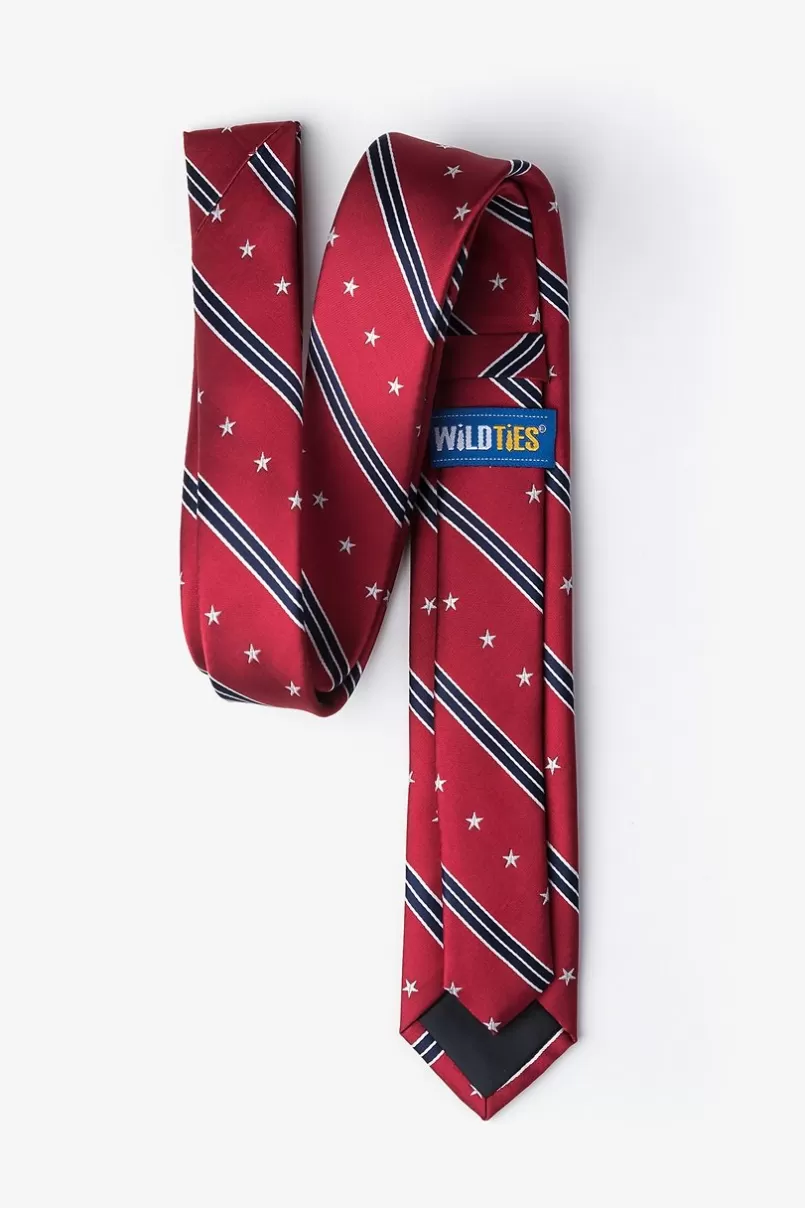 Ties USA Stripe Skinny Tie Red Outlet