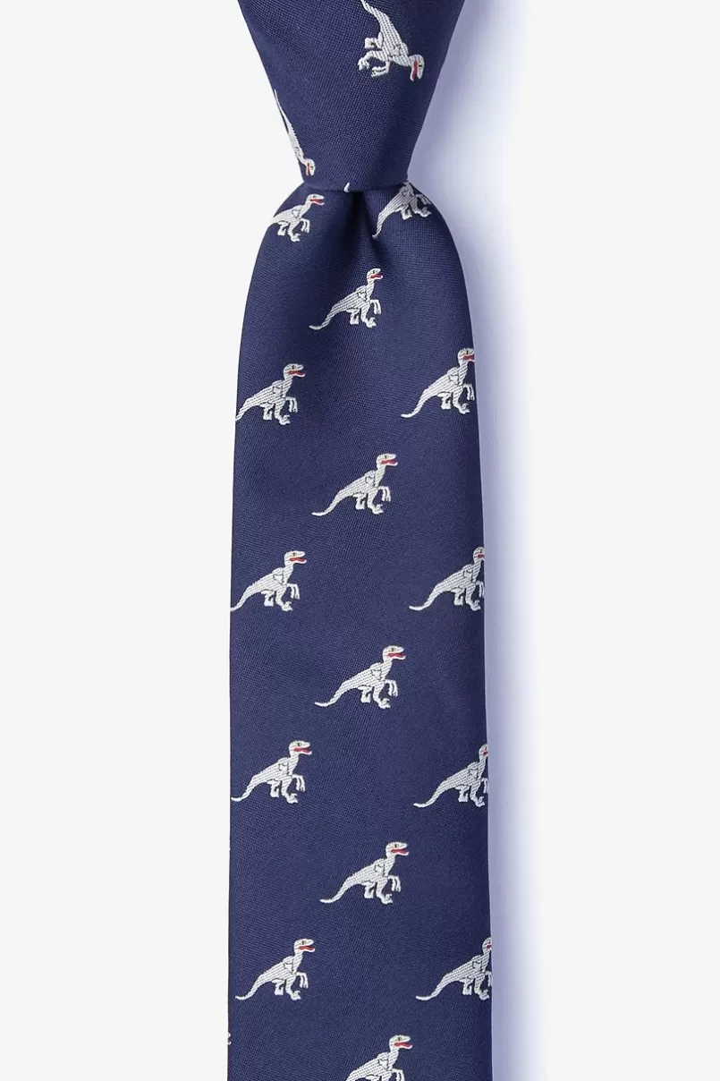 Ties Velociraptor Navy Blue Skinny Tie Best Sale