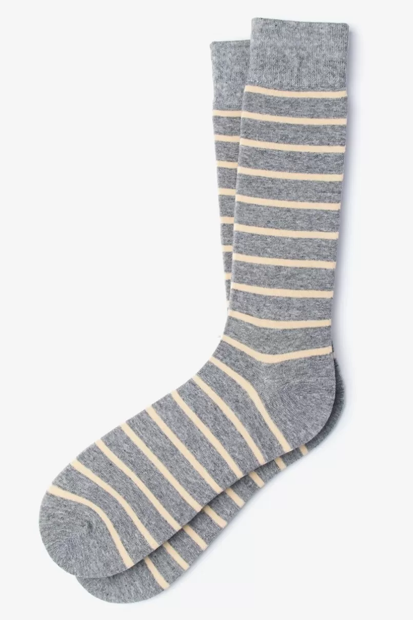 Ties Virtuoso Stripe Beige Sock Beige&HeatherGray Hot