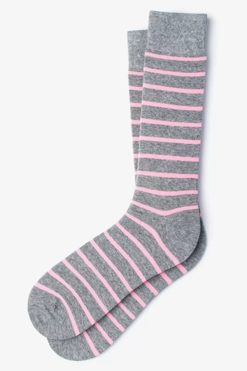 Ties Virtuoso Stripe Pink Sock Pink&HeatherGray Online