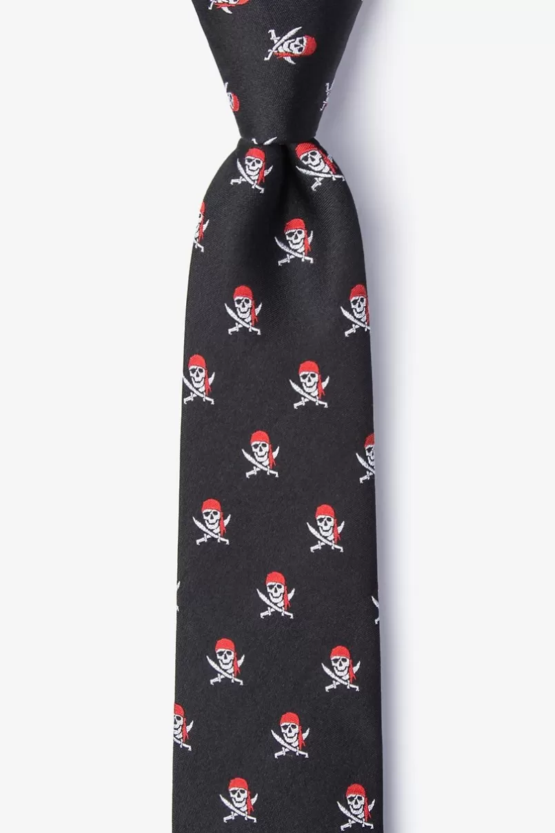 Ties Walk the Plank Black Skinny Tie Cheap