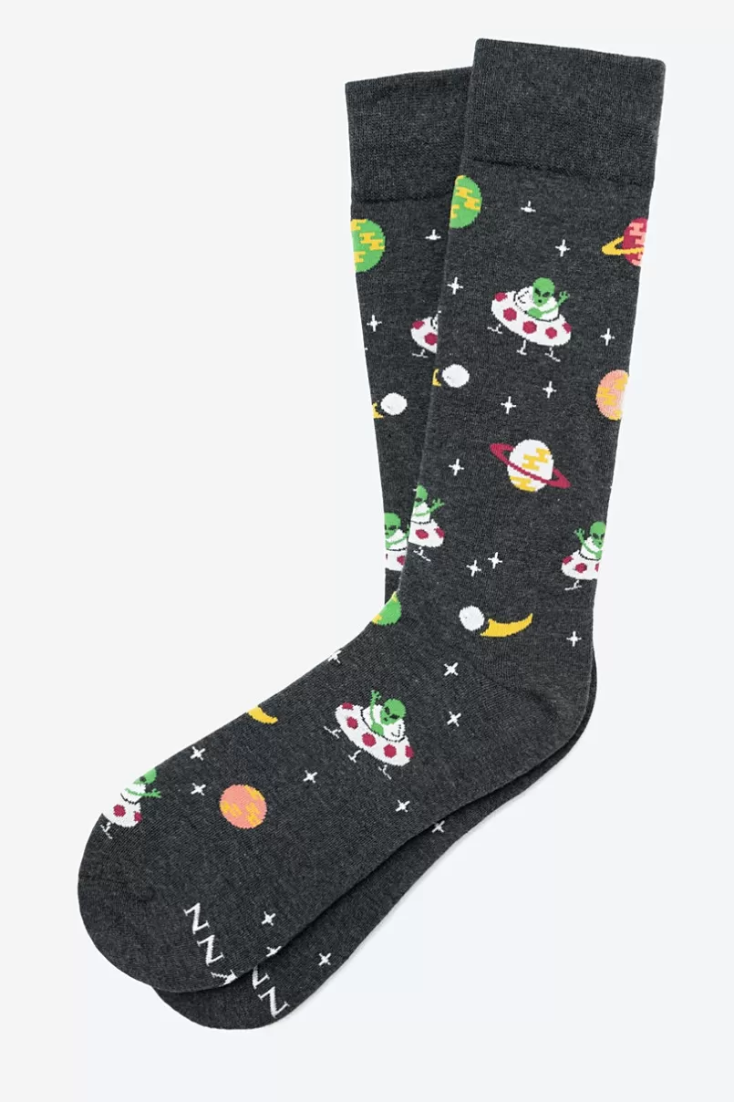 Ties We Come in Peace Sock Charcoal Online