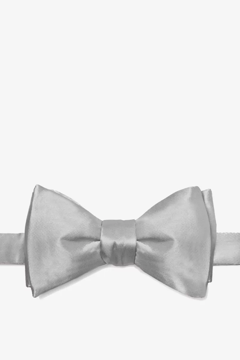 Ties Wedding Silver Self-Tie Bow Tie WeddingSilver Best