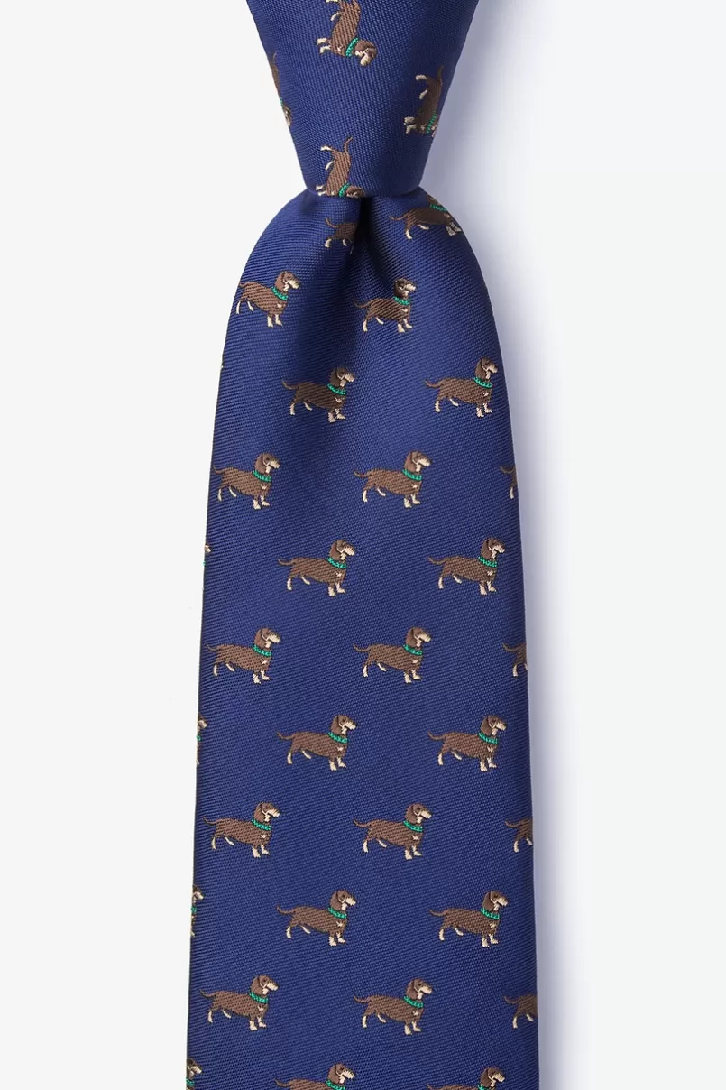 Ties Weiner Dogs Navy Blue Extra Long Tie NavyBlue Cheap