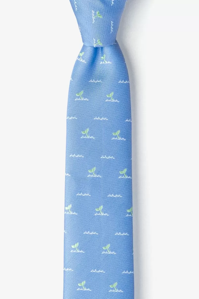 Ties Whale Tails Skinny Tie Blue Fashion