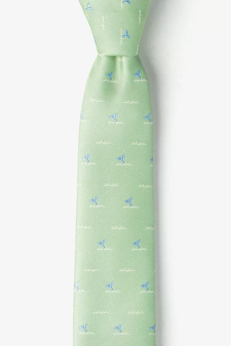 Ties Whale Tails Skinny Tie Green Cheap