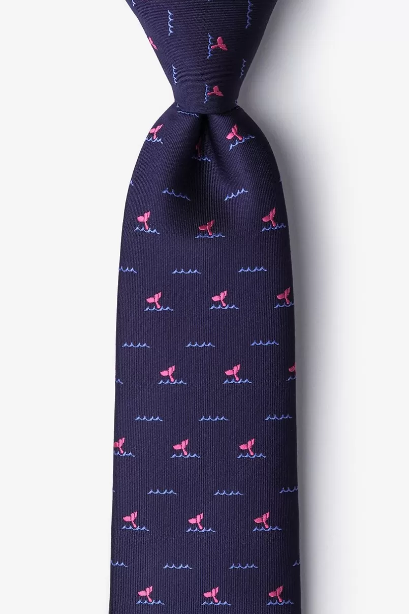 Ties Whale Tails Navy Blue Tie NavyBlue Discount