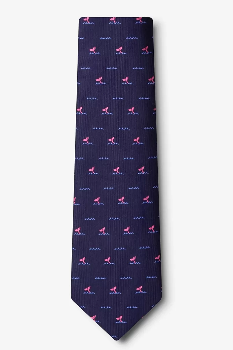 Ties Whale Tails Navy Blue Tie NavyBlue Discount