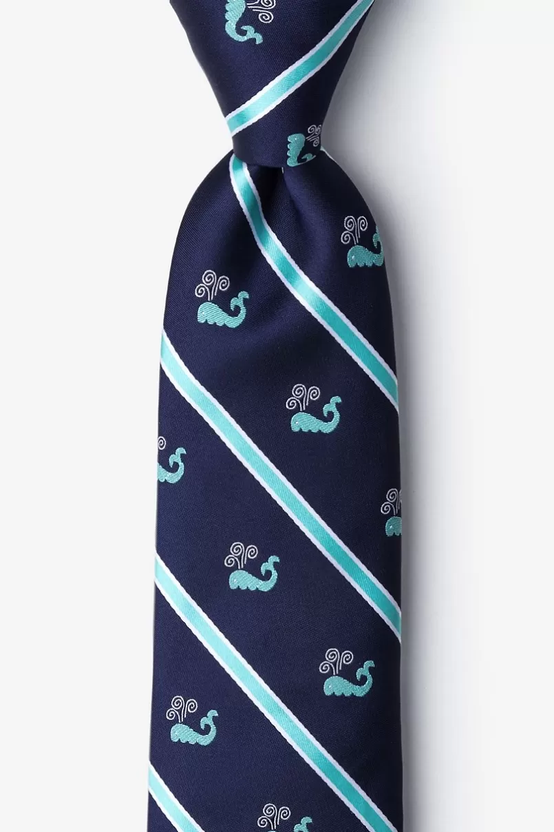 Ties Whales Aqua Extra Long Tie Outlet