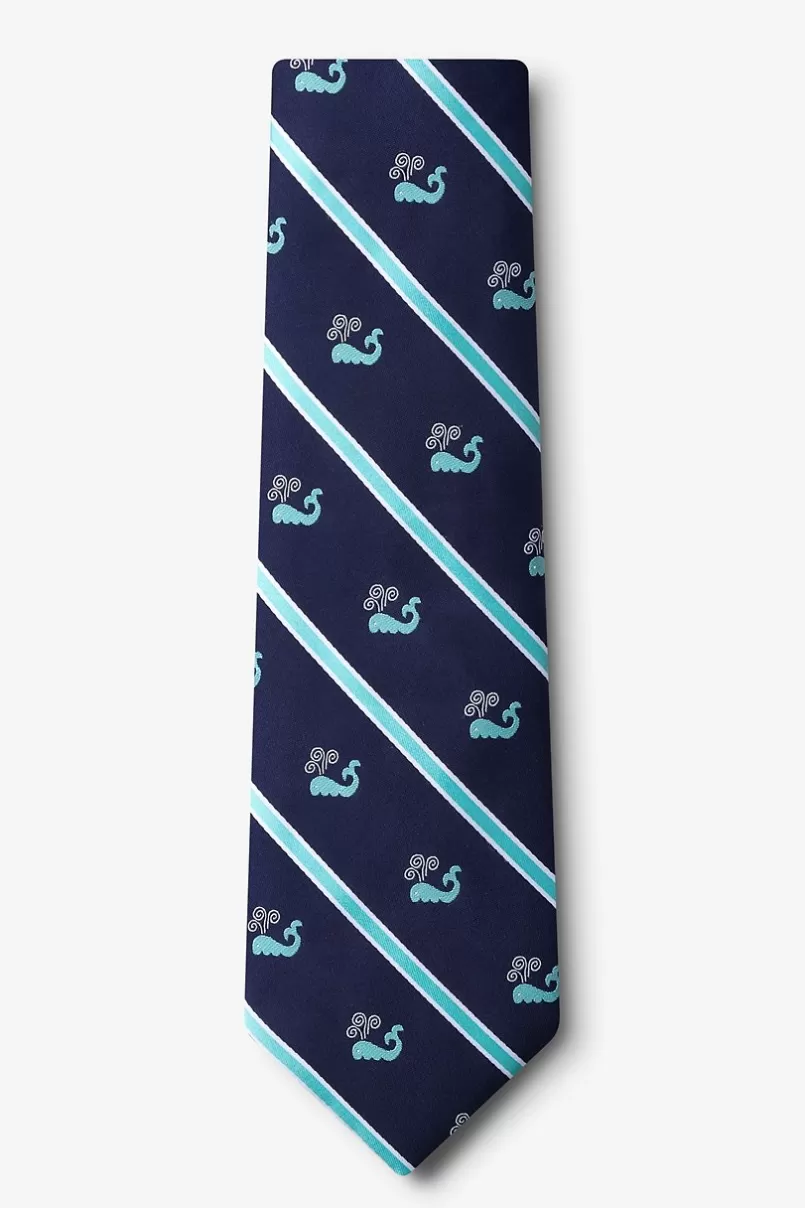 Ties Whales Aqua Extra Long Tie Outlet