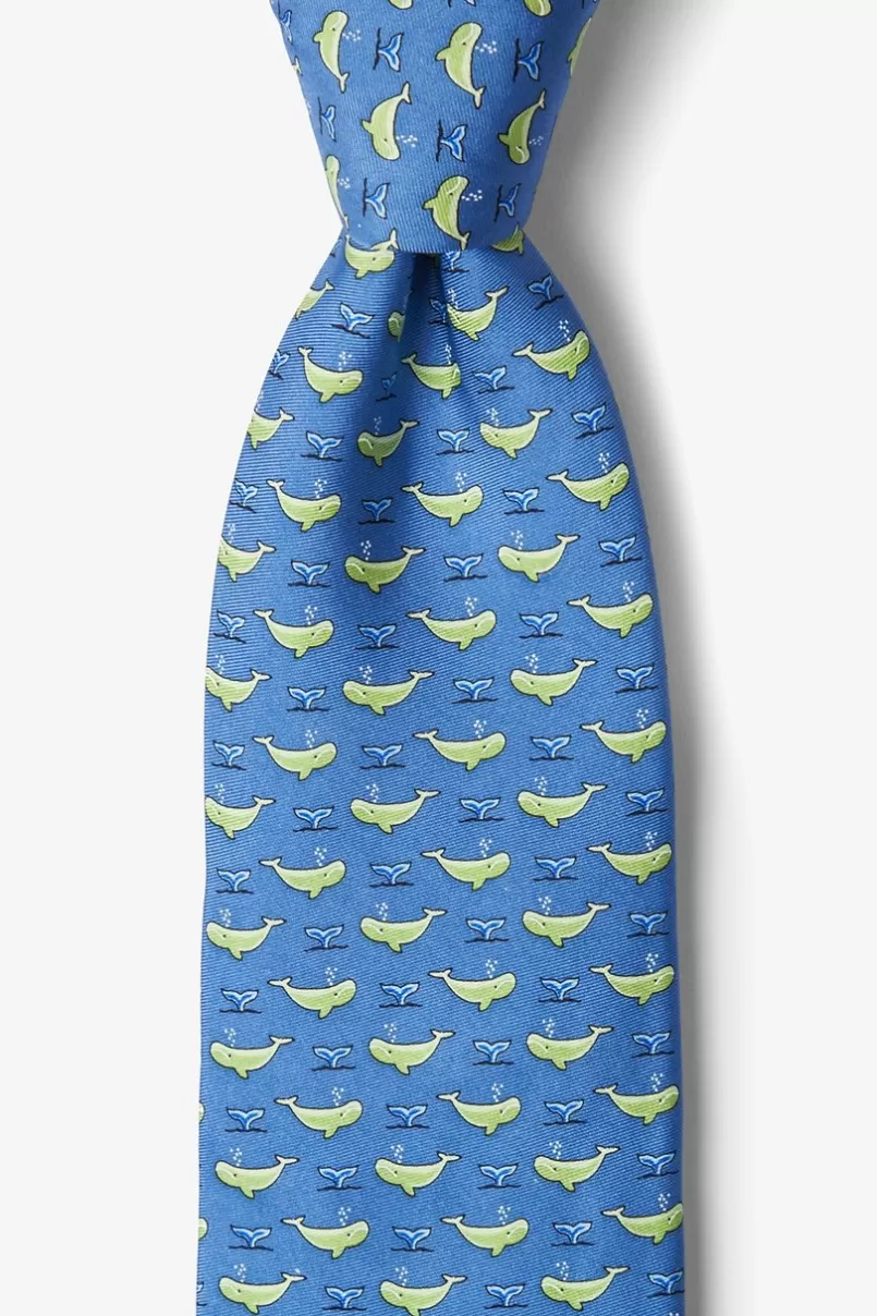 Ties Whales' Tails Blue Tie Flash Sale