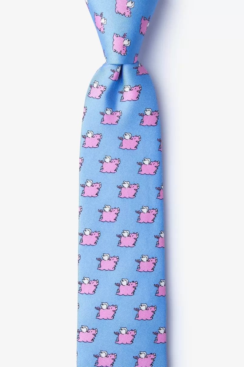 Ties When Pigs Fly Light Blue Skinny Tie Flash Sale