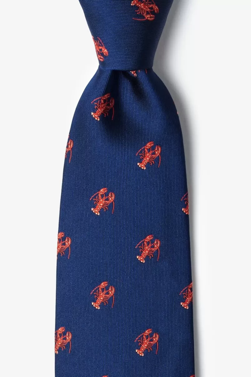 Ties Will Work for Lobster Navy Blue Tie NavyBlue Cheap