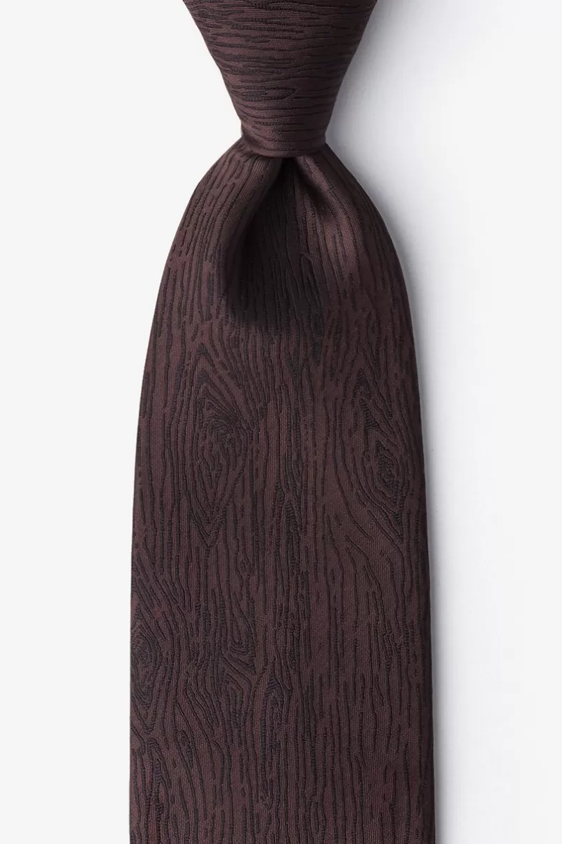 Ties Wood Grain Brown Extra Long Tie Outlet