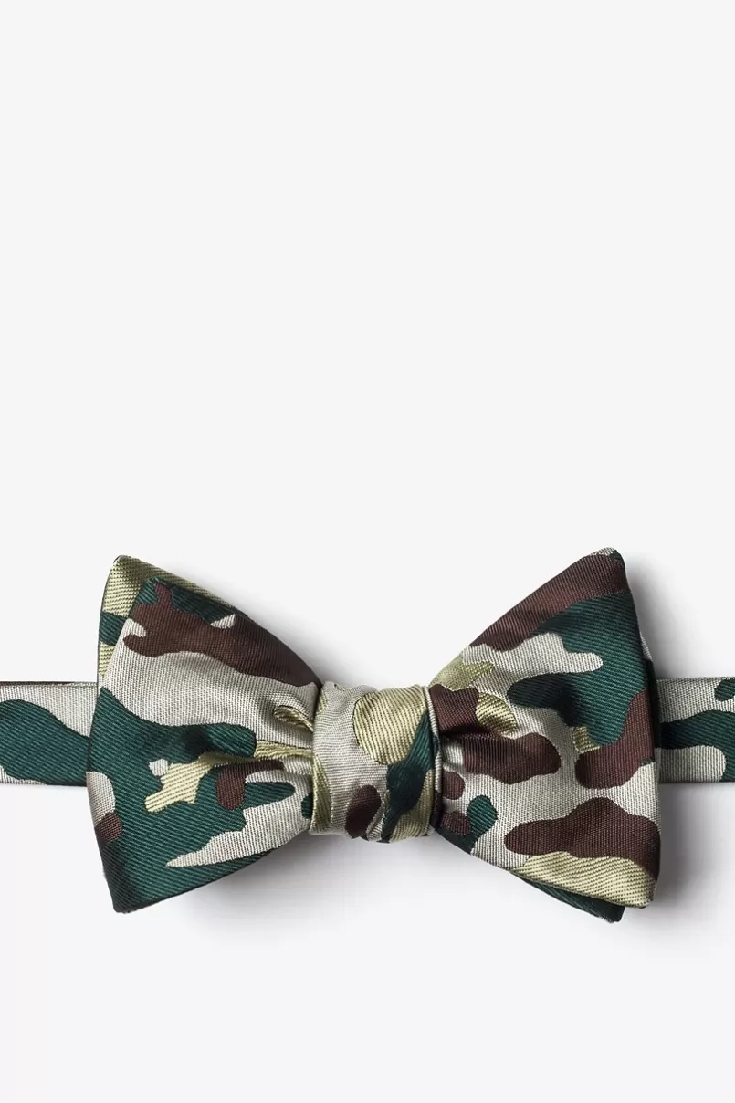 Ties Woodland Camo Beige Self-Tie Bow Tie Best Sale