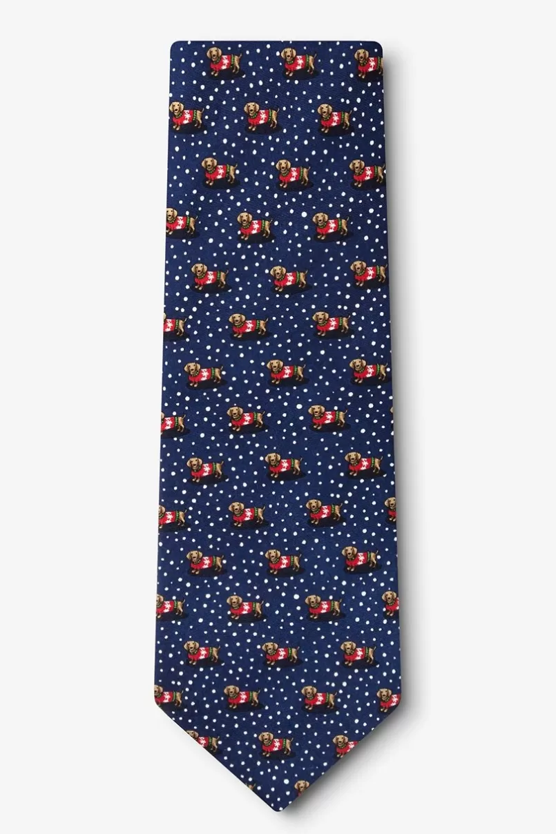 Ties Yappy Howlidays Navy Blue Extra Long Tie Online