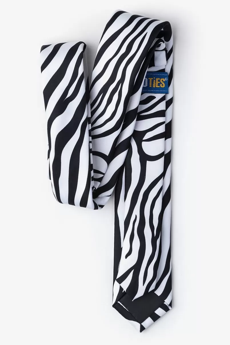 Ties Zebra Animal Print Black Tie For Boys Best Sale