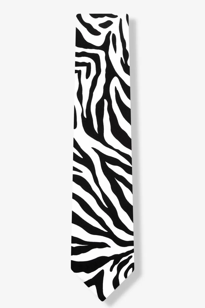 Ties Zebra Print Black Skinny Tie Discount