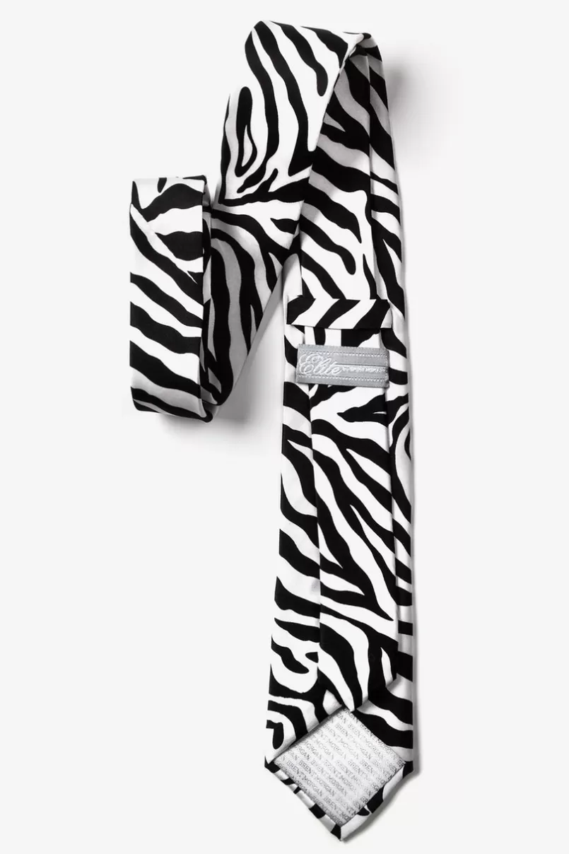 Ties Zebra Print Black Skinny Tie Discount